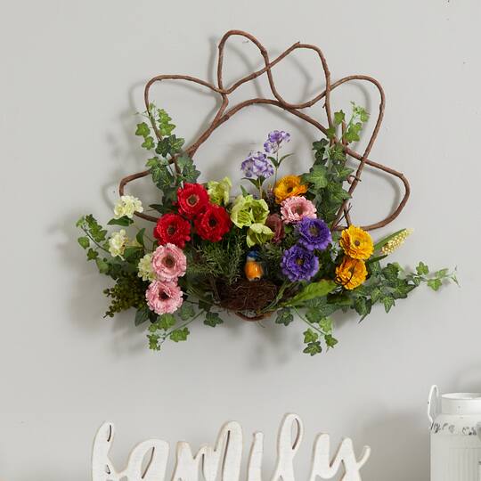 22” Spring Floral Wreath